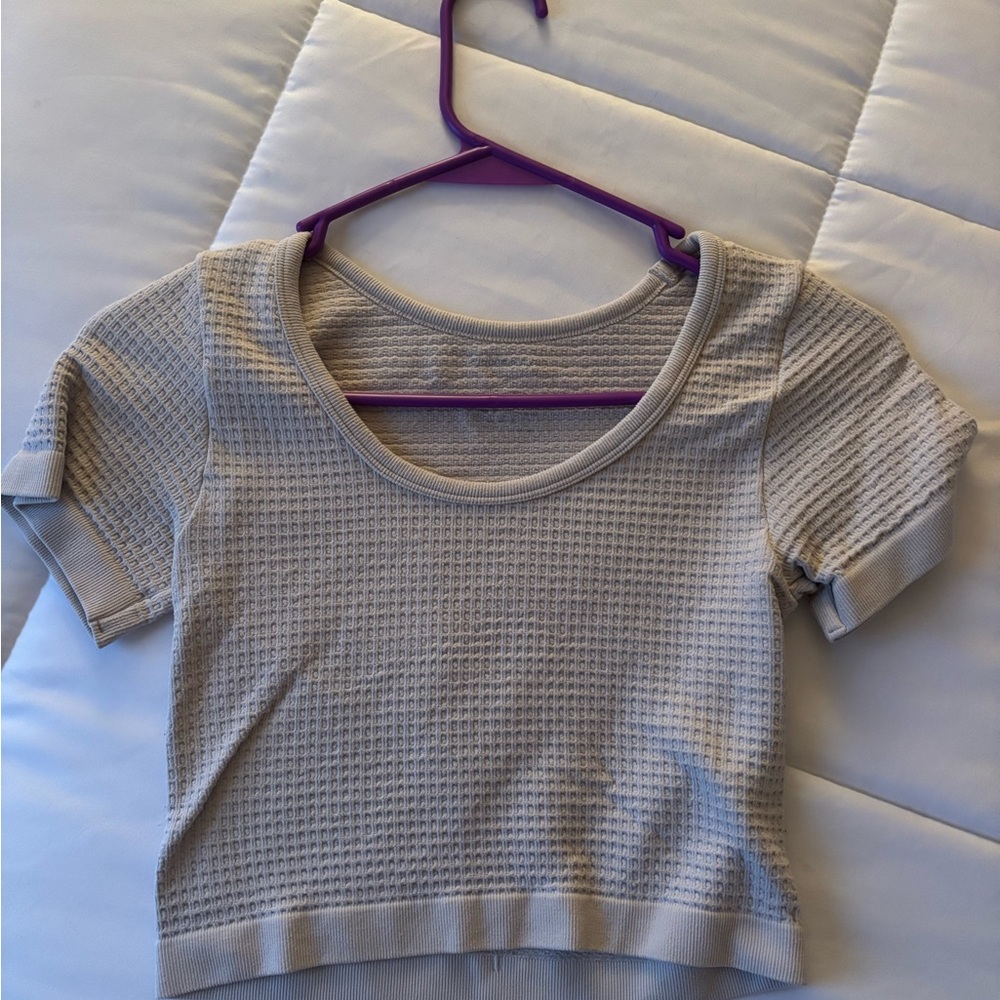 Gray Textured Women's Top